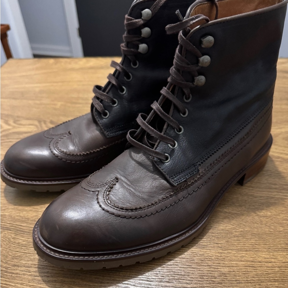 McCarren & Sons Men's Brown and Navy Leather Boots